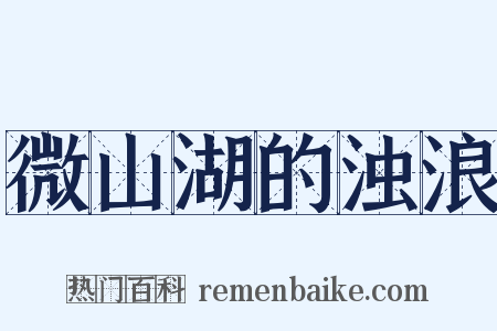 微山湖的浊浪是什么意思的图片